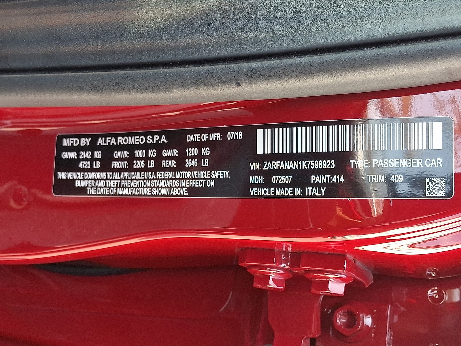 2019 Alfa Romeo Giulia Sport AWD