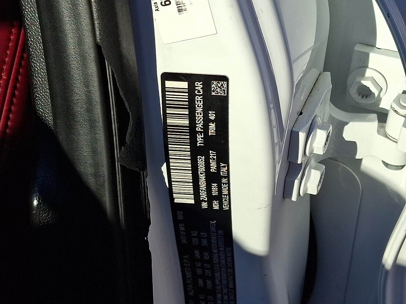 2019 Alfa Romeo Giulia Ti Sport AWD