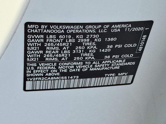 2021 Volkswagen Atlas 3.6L V6 SEL Premium R-Line