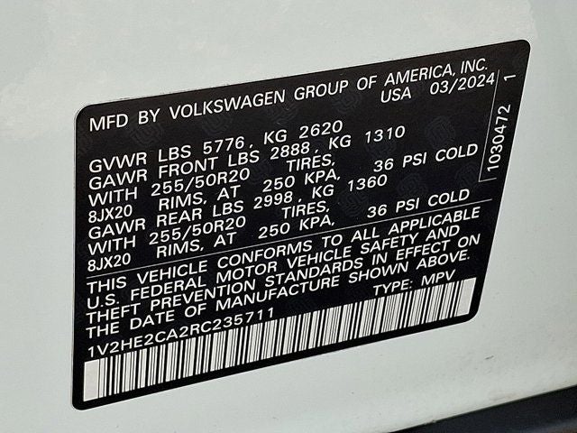 2024 Volkswagen Atlas Cross Sport 2.0T SE w/Technology