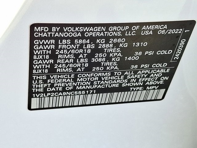 2022 Volkswagen Atlas 2.0T SE