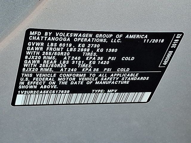 2019 Volkswagen Atlas 3.6L V6 SE w/Technology