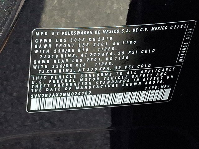 2022 Volkswagen Tiguan 2.0T SE