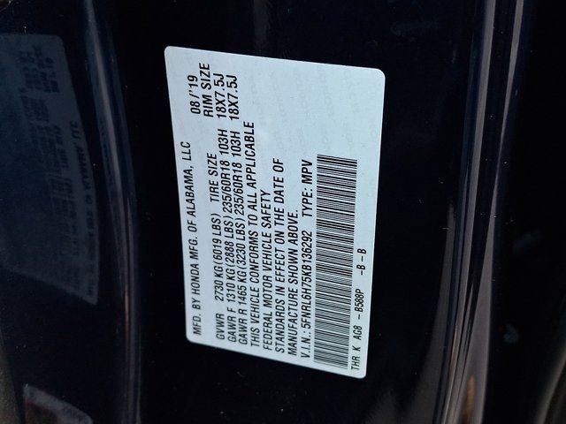 2019 Honda Odyssey EX-L w/Navigation and Rear Entertainment System